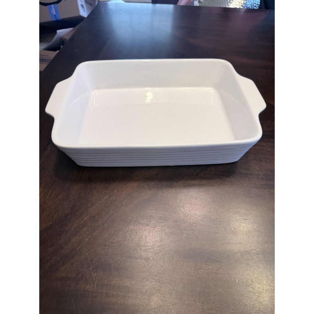 Martha Stewart Ribbed White 9x13 cake casserole macys